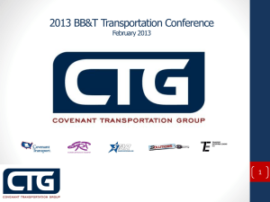 2013 Goals - Covenant Transportation Group