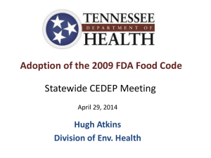 Food Code - Statewide CEDEP Meeting