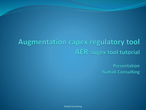 Augmentation capex regulatory tool