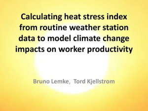 Calculating heat stress index from routine weather