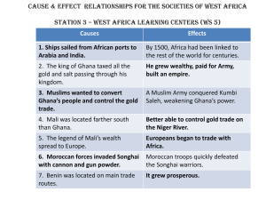 1. Ships sailed from African ports to Arabia and India.