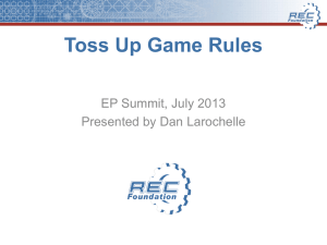 Toss Up Game Rules - Robotics Education & Competition Foundation