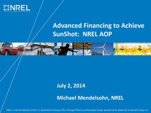 Advanced Financing to Achieve SunShot