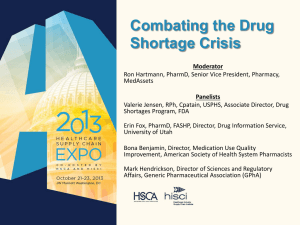Drug Shortages - Healthcare Supply Chain Association