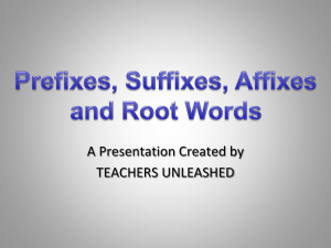 Introduce Prefixes and Suffixes