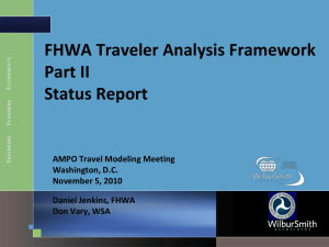 FHWA Traveler Analysis Framework – Part II Status Report