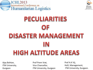 Peculiarities of Disaster Management in a High Altitude