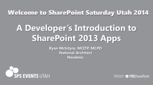 Introduction to SharePoint 2013 Apps