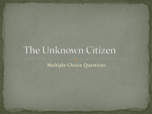 The Unknown Citizen Questions