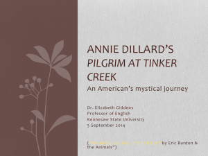 Annie Dillard`s "Pilgrim at Tinker Creek"