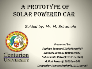 A Prototype Of Solar Powered Car