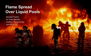 Definition Flame spread over liquid pools