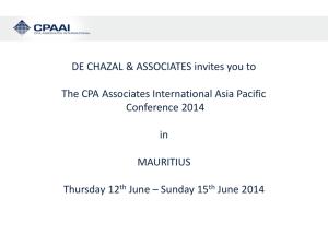 June 12-15, 2014 Mauritius Conference