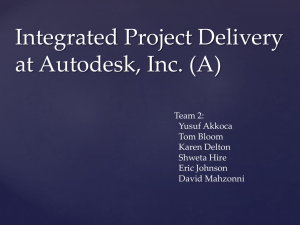 Integrated Project Delivery at Autodesk, Inc (A