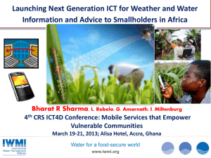 ICT for Weather and Water Information and Farm Advice