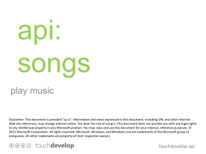 api songs - TouchDevelop