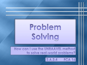 FCA 13 Gr 2 Problem Solving using the