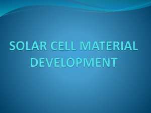 SOLAR CELL MATERIA DEVELOPMENT