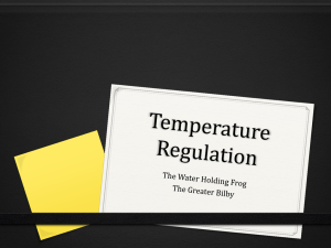 Temperature Regulation - Jannali-Biology
