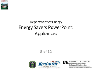 DOE * Energy Savers PowerPoint: Appliances