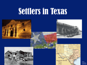Early Settler Period in Texas 1700-1800