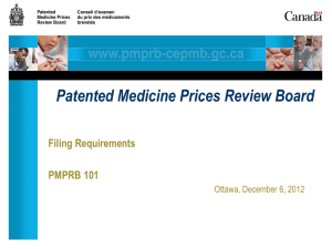 PPTX - Patented Medicine Prices Review Board