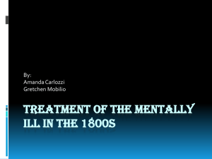 Treatment of the Mentally Ill in the 1800s