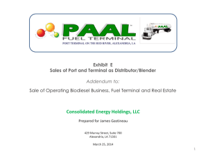 Exhibit E Sales of Port and Terminal as Distributor/Blender