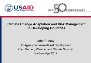 Climate Change Adaptation and Risk Management in Developing