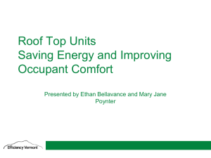 Savings Energy and Improving Occupant Comfort