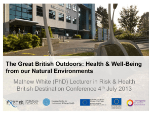2013 Health and well-being from natural environments (presentation)