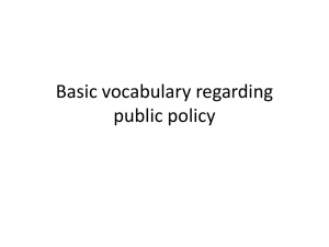 Basic vocabulary in public policy - University of San Diego Home