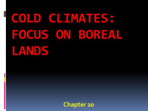 Cold climates: Focus on Boreal lands