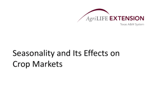 Seasonality and Its Effects on Crop Markets