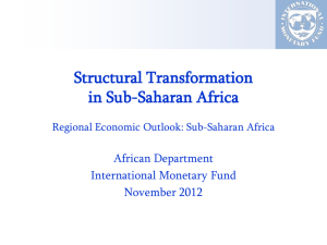 Sean Nolan, Deputy Director, African Department (IMF) Presentation