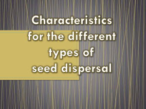 Characteristics for the different types of seed dispersal Contents