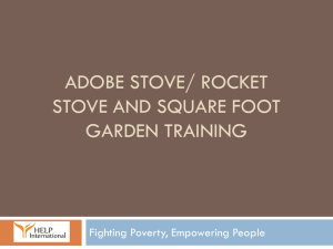 Adobe stove and square foot garden training
