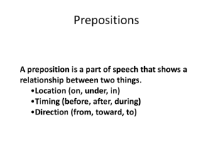 Prepositions - Morehead4thgrade