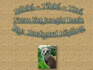 Rikki * Tikki * Tavi From the Jungle Book By: Rudyard Kipling