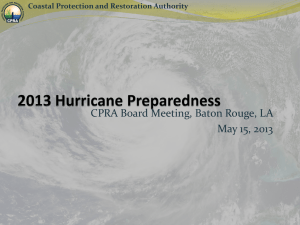 CPRA Response Activities Hurricane Isaac