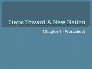 Steps Toward A New Nation