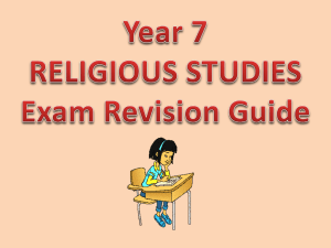 Year 7 RS Exam Revision Guide