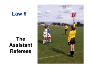 Positioning for the Assistant Referee