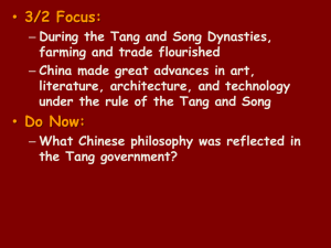 During the Tang and Song Dynasties, farming and trade flourished