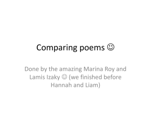 English- Comparing poems