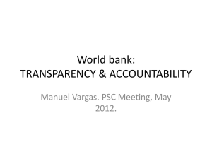 World bank: TRANSPARENCY & ACCOUNTABILITY