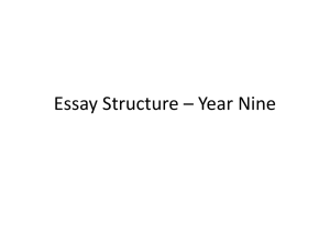 Essay Structure yr9