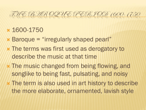 The Baroque Period 1600-1750