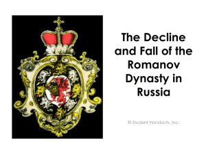 The Decline and Fall of the Romanov Dynasty in