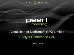 Analyst Conference Call - NetBenefit Acquisition